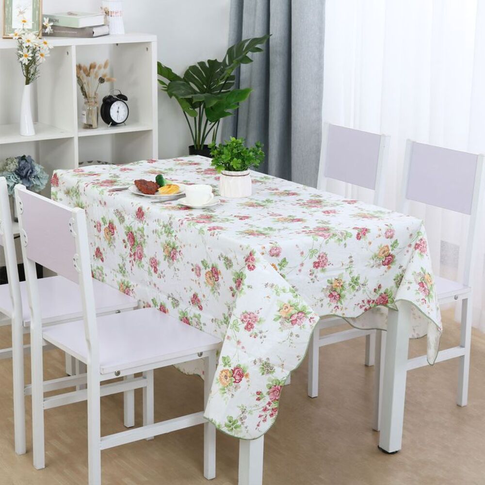 Home Picnic Rose Pattern Waterproof Rectangle Tablecloth Table Cover 54x71 Inch - Picture 2 of 6